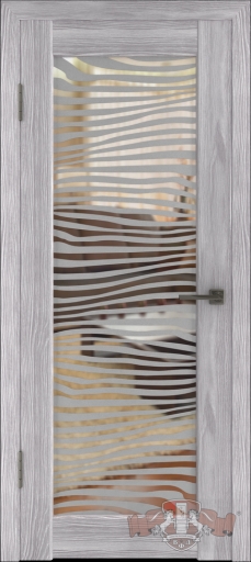 Дверное полотно "Лайн 8" Зеркало зебра 1