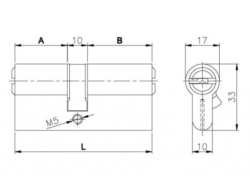 Цилиндровый механизм ассиметричный Rucetti R68C 32/36 0