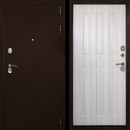 Дверь металлическая Дверной Континент "Гарант-100" (беленый дуб) 0