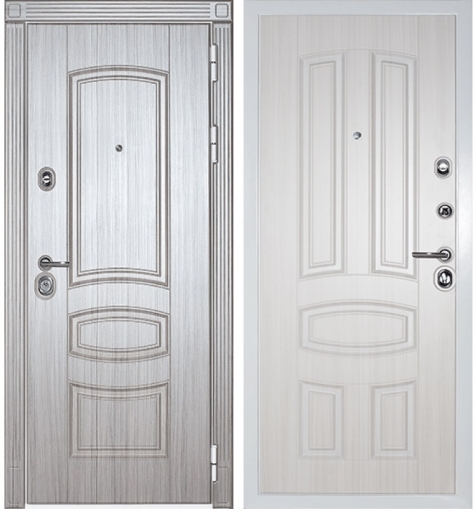 Дверь металлическая Сударь МД-42 Сандал серый / Сандал белый 0
