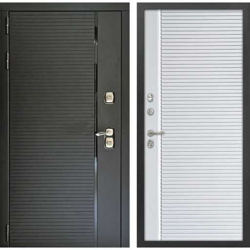 Дверь металлическая Дверной Континент ДК-1 Дизайн (Чёрный кварц/Софт белый мат.) 0