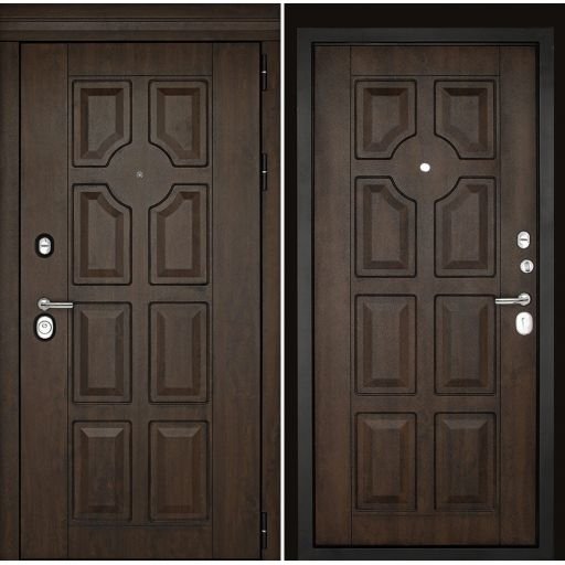 Дверь металлическая Дверной Континент Милан (Темный орех/Альберо Браш) капитель 0