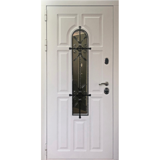 Дверь металлическая Дверной Континент Лион Белый/Белый (металл белая шагрень) 1