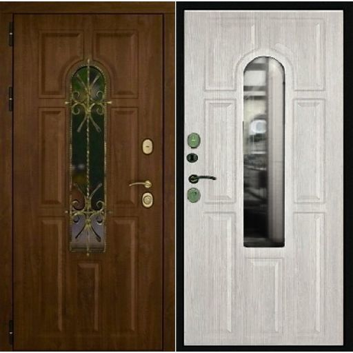 Дверь металлическая Дверной Континент Лион Темный орех/Альберо браш (Тем. орех) 0