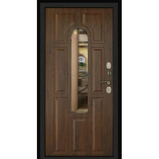 Дверь металлическая Дверной Континент Лион Темный орех/Альберо браш (Тем. орех) 2