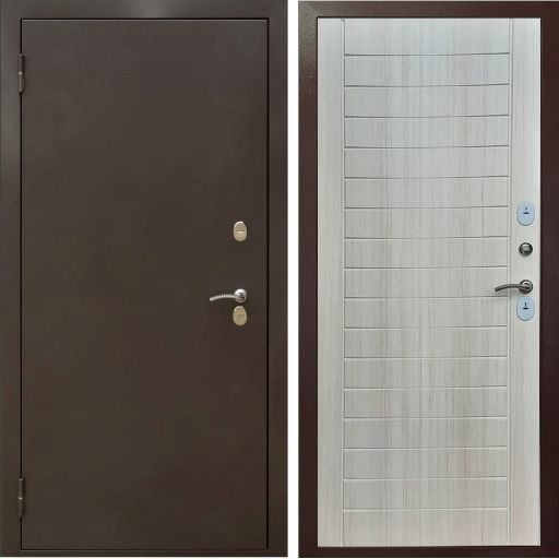 Дверь металлическая Дверной Континент Термаль Комфорт Сандал белый (Лиственница серая) 0
