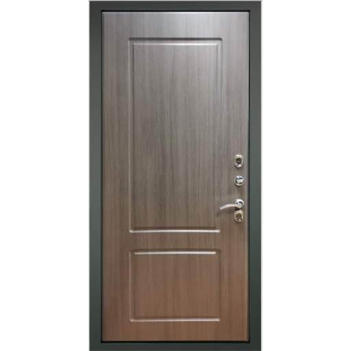 Дверь металлическая Дверной Континент Термаль ЭЛИТ Лиственница белёная (Лиственница серая), покрытие металла Тёмный букле 2