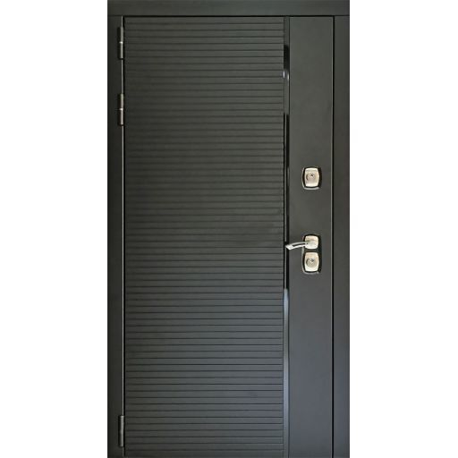 Дверь металлическая Дверной Континент Палермо Чёрный кварц/Софт белый матовый 1