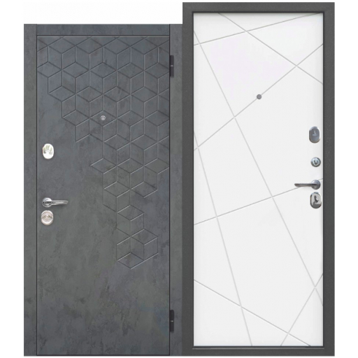 Входная металлическая дверь Цитадель "Феникс" Линии Велюр белый софт 0