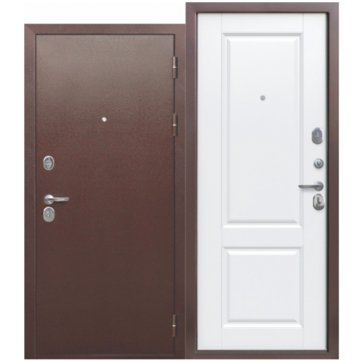 Входная металлическая дверь Цитадель 9 см медный антик Белый ясень / Темный кипарис 1